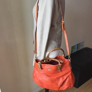 MCM Orange Crossbody Leather Bag